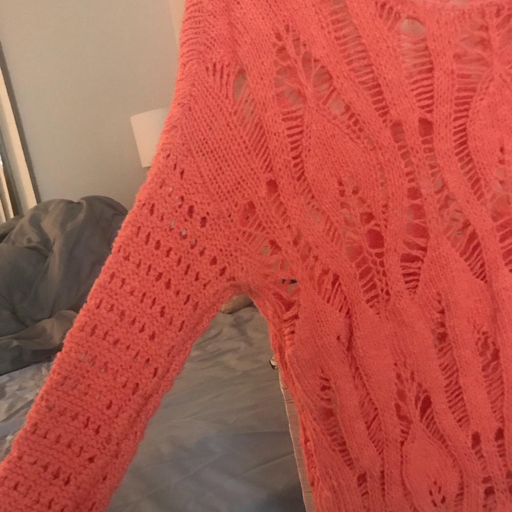 Orange Ripped Sweater - Picture 2 of 3